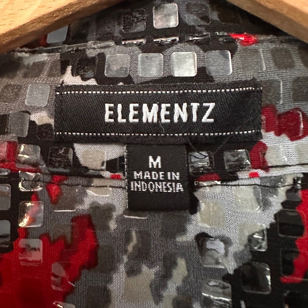 Elementz Jacket Medium Red Black Gray Houndstooth… - image 5